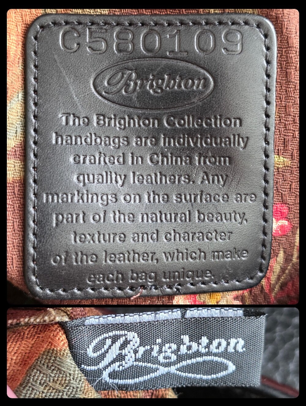 Brighton Croc Embossed Leather Crossbody Bag Brown Heart Y2K - Picture 15 of 16